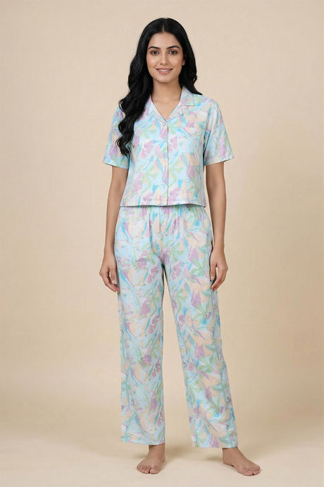 Zivame Woven Loungewear Set - Ice Water — image 3